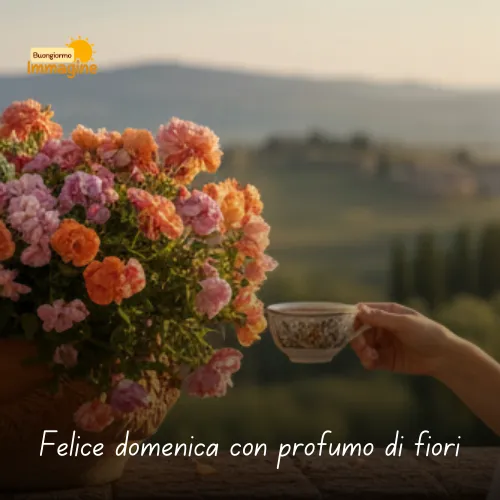Felice domenica con profumo di fiori