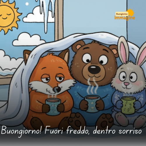 Immagini Buongiorno Gratis per Iniziare la Giornata con un Sorriso 124 Buongiorno! Fuori freddo, dentro sorriso