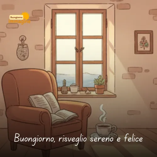 Buongiorno risveglio sereno e felice