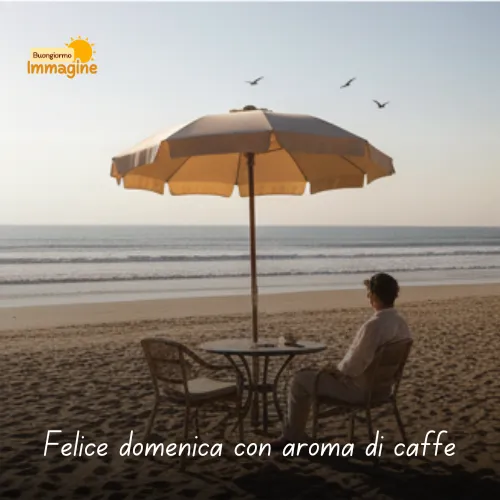 Felice domenica con aroma di caffe