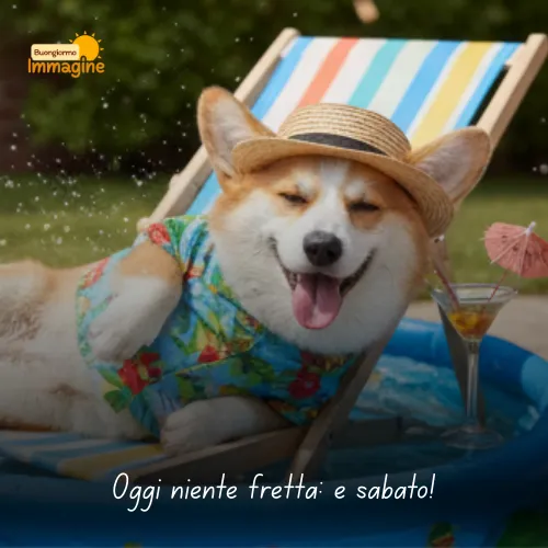 Immagini Buongiorno Gratis per Iniziare la Giornata con un Sorriso 105 Oggi niente fretta_ è sabato!