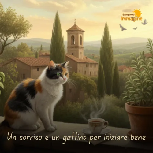 Immagini Buongiorno Gratis per Iniziare la Giornata con un Sorriso 55 Un sorriso e un gattino per iniziare bene