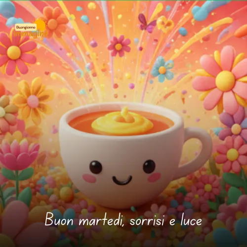 Buongiorno Buon Martedì: Immagini da Condividere con il Sorriso 43 Buon martedì, sorrisi e luce