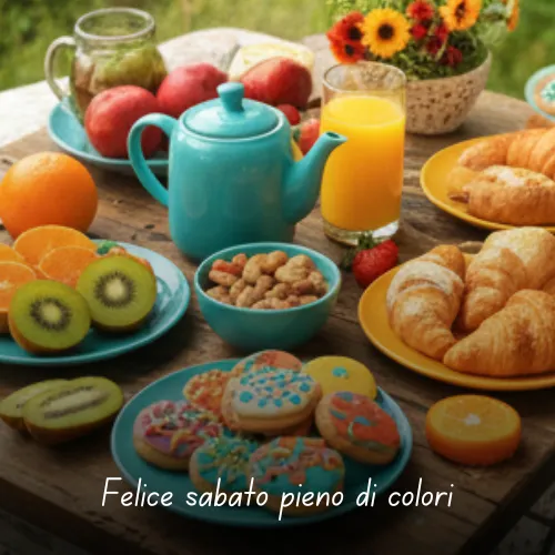 Buongiorno Buon Sabato e Buon Fine Settimana Immagini da Condividere 56 Felice sabato pieno di colori